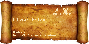 Liptai Milos névjegykártya